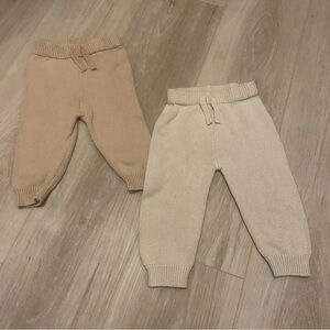 ✨Sale ✨ Cozy Knit Kids Bottoms in Tan and Cream 3-6 months